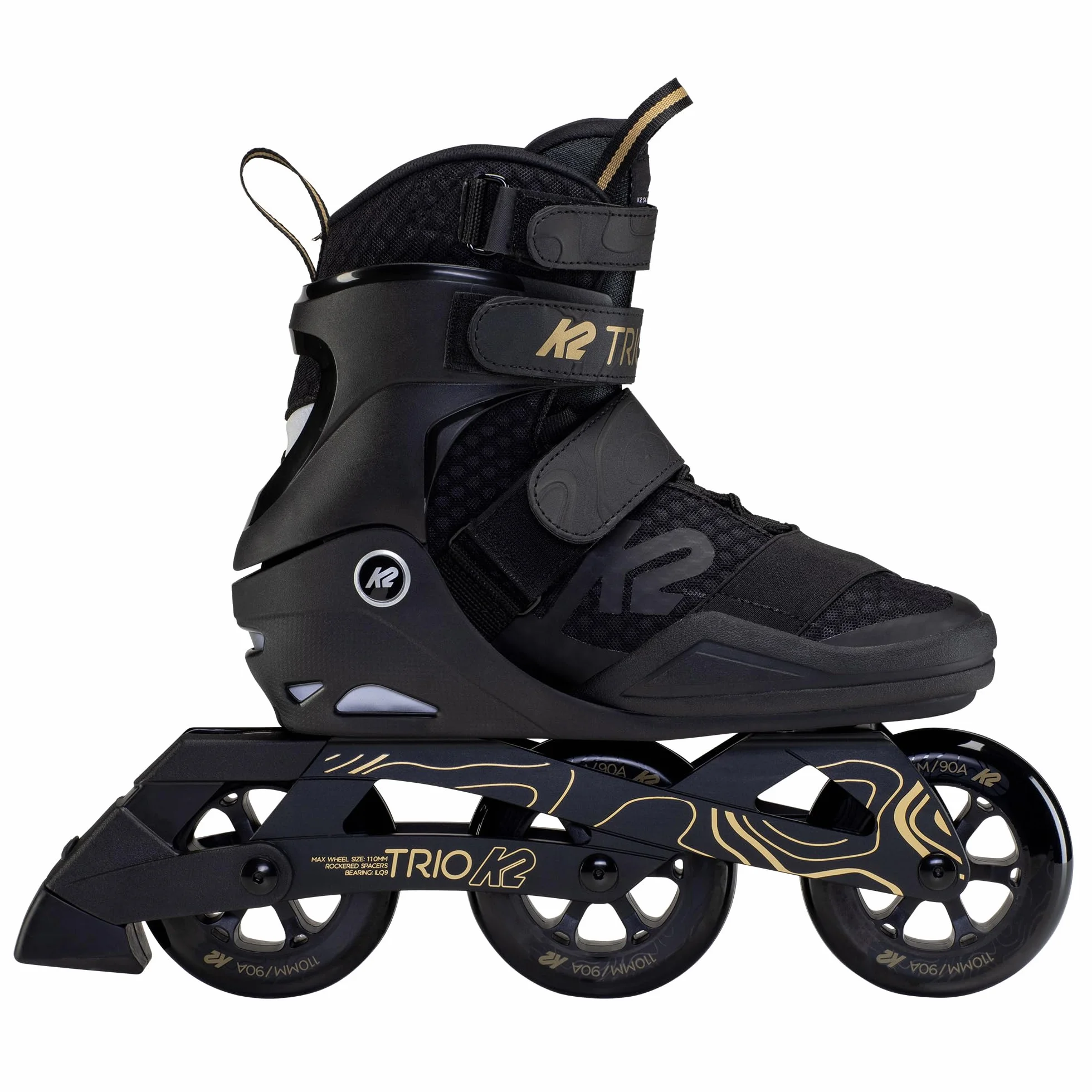 K2 Trio 110 Black_Gold łyżworolki unisex dla dorosłych