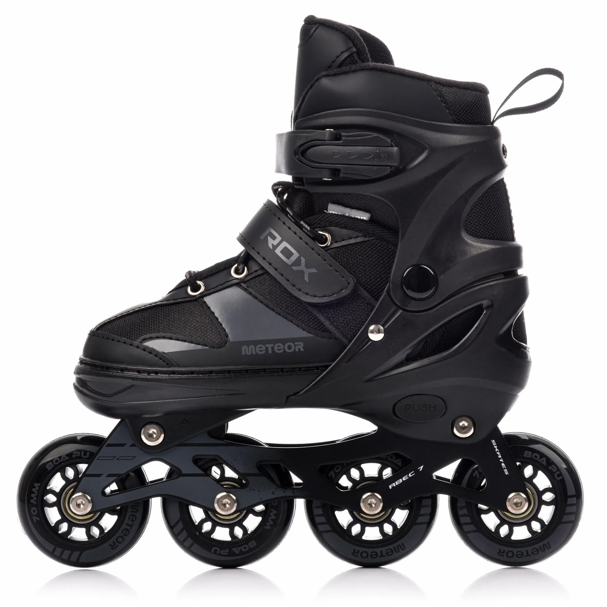Rolki dla Dzieci Łyżwy Łyżworolki Rollerblade 2 w 1 Fitness Młodzieżowe Damskie Męskie meskie Regulowane Czarne różne kolory dla Dorosłych Scate Led jednorzędowe Meteor Invert
