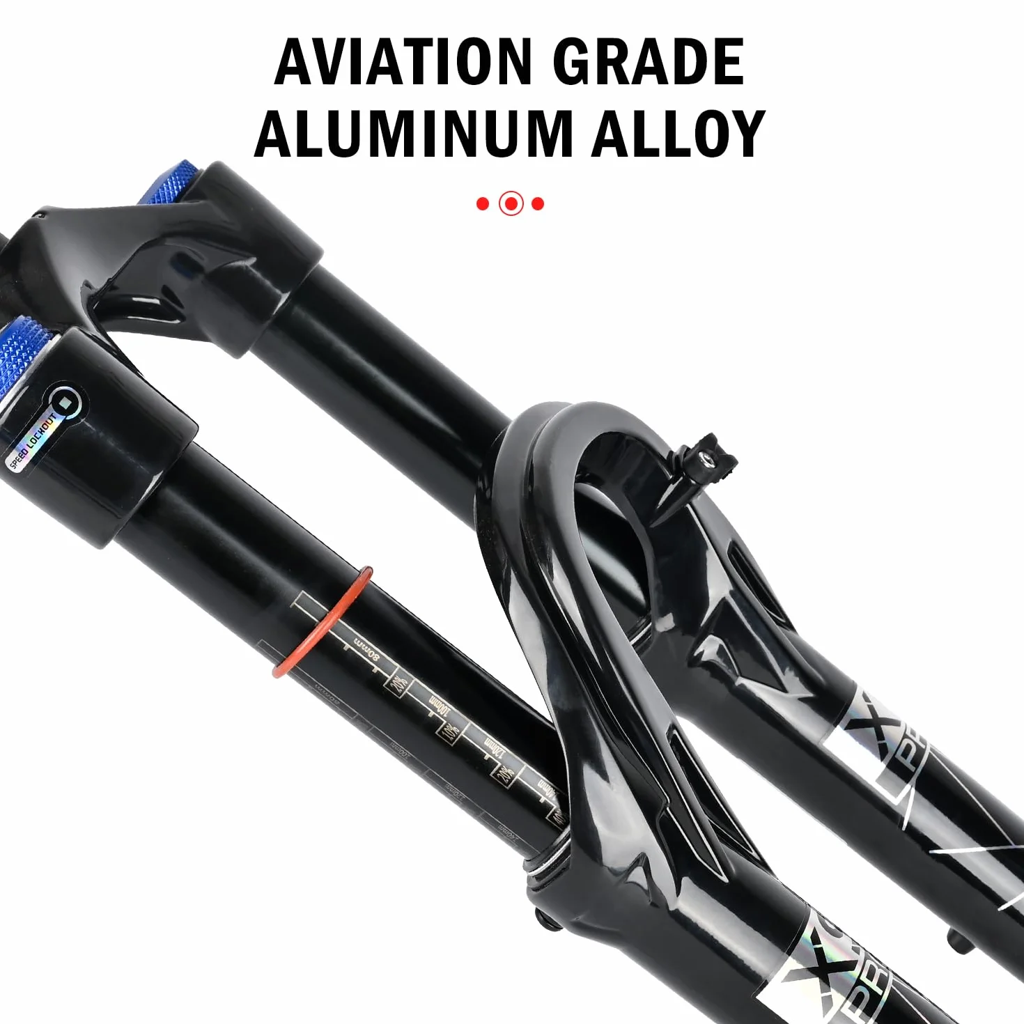 Widelec rowerowy z amortyzacją X9 PRO 34 mm 26”, 27,5”, 29,5”, widelec rowerowy MTB, amortyzacja olejowo-gazowa, ręczna blokada sterowania, 140/160 mm