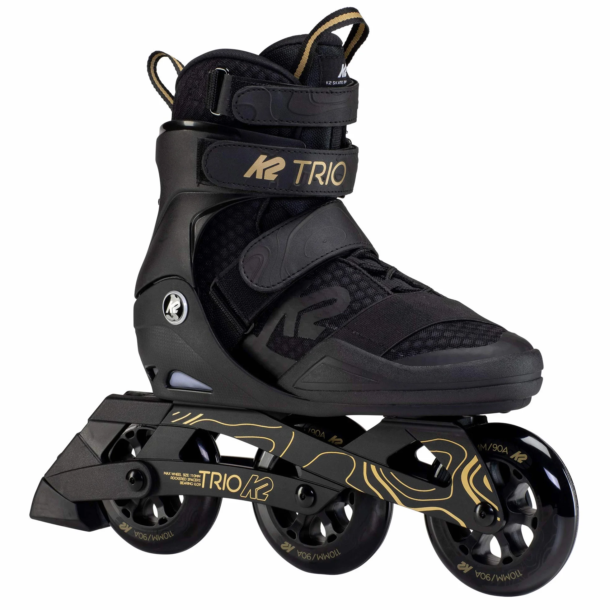 K2 Trio 110 Black_Gold łyżworolki unisex dla dorosłych