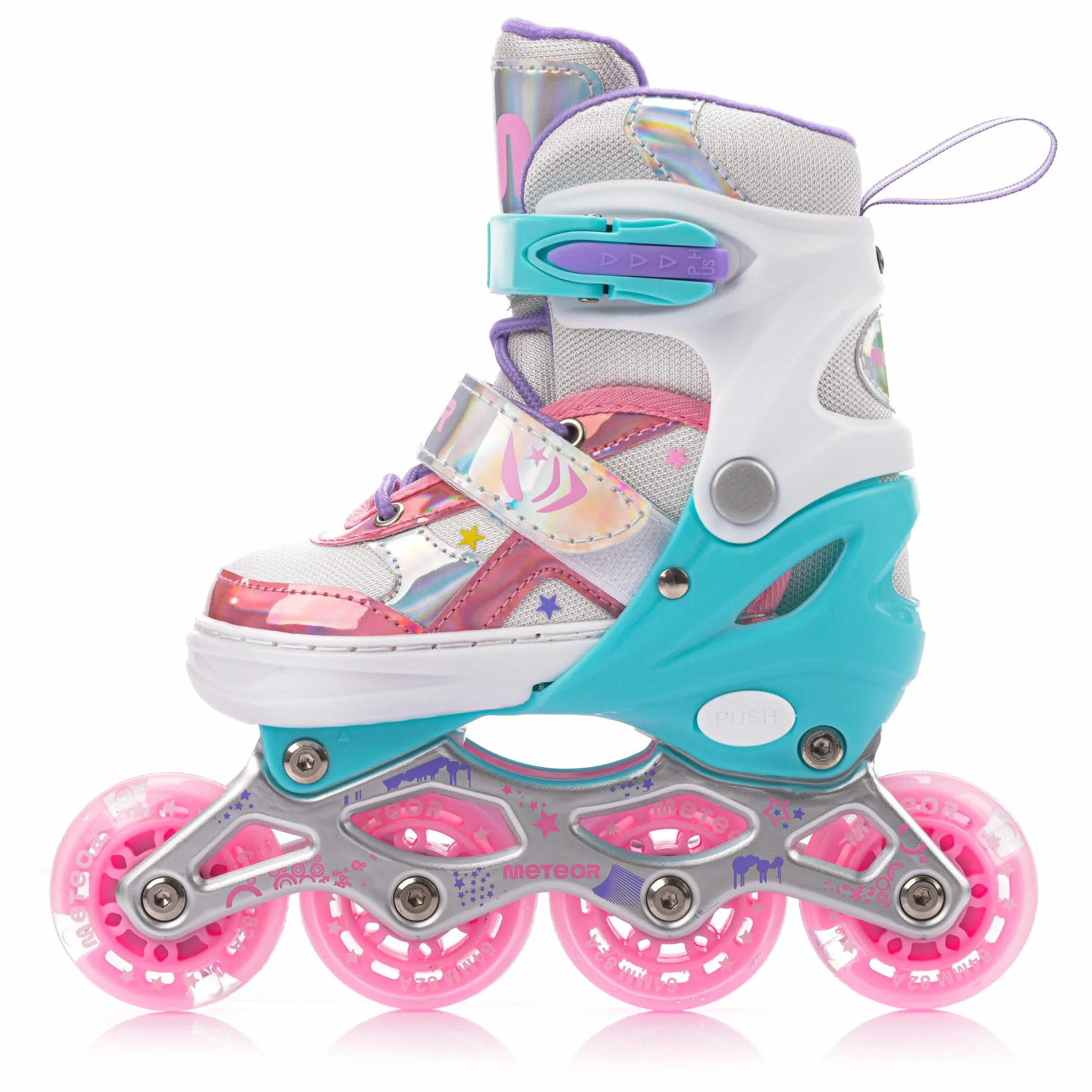 Rolki dla Dzieci Łyżworolki Rollerblade Młodzieżowe Dziecięce Dziewczynki Regulowane LED z świecącymi kółkami Różne kolory Scate Meteor