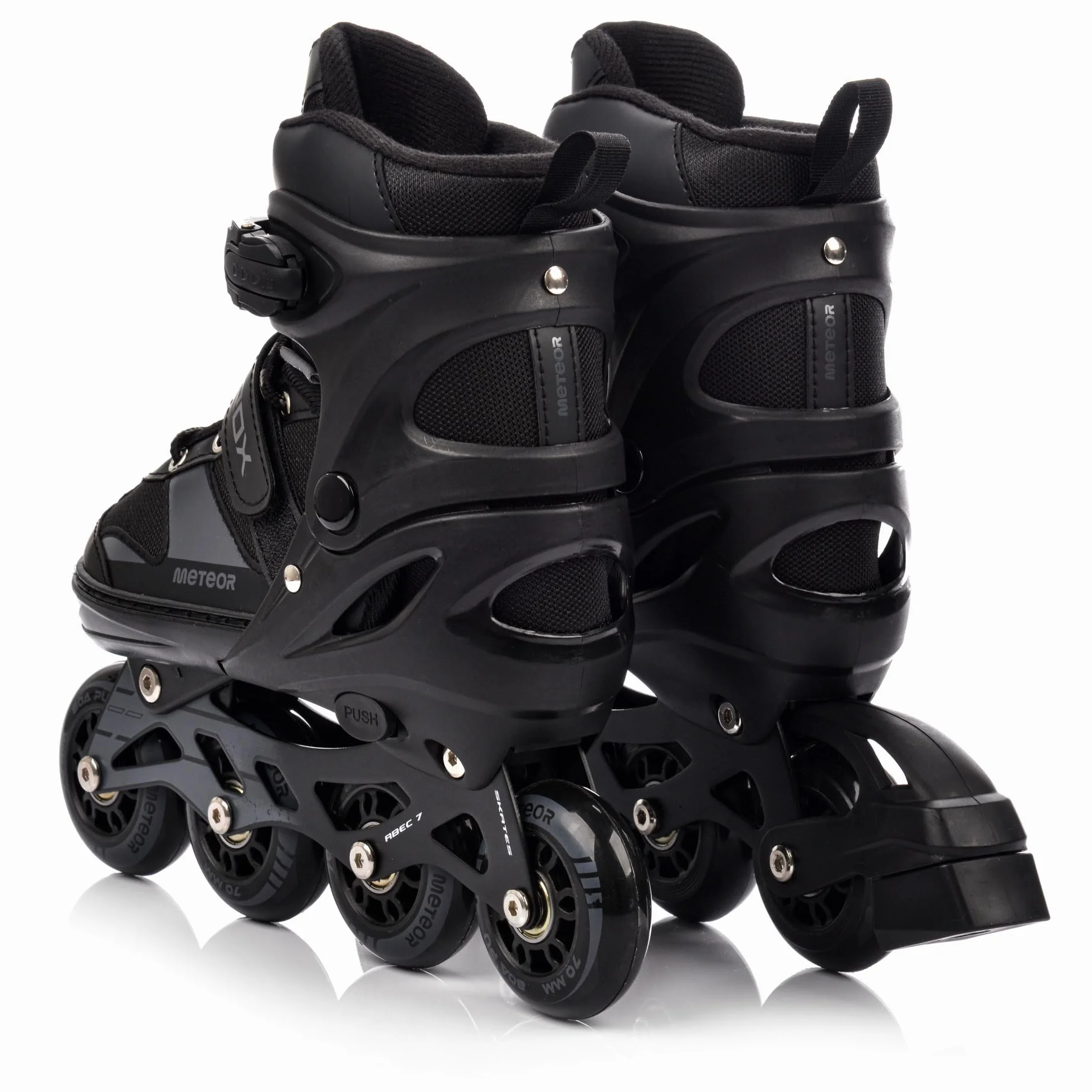 Rolki dla Dzieci Łyżwy Łyżworolki Rollerblade 2 w 1 Fitness Młodzieżowe Damskie Męskie meskie Regulowane Czarne różne kolory dla Dorosłych Scate Led jednorzędowe Meteor Invert