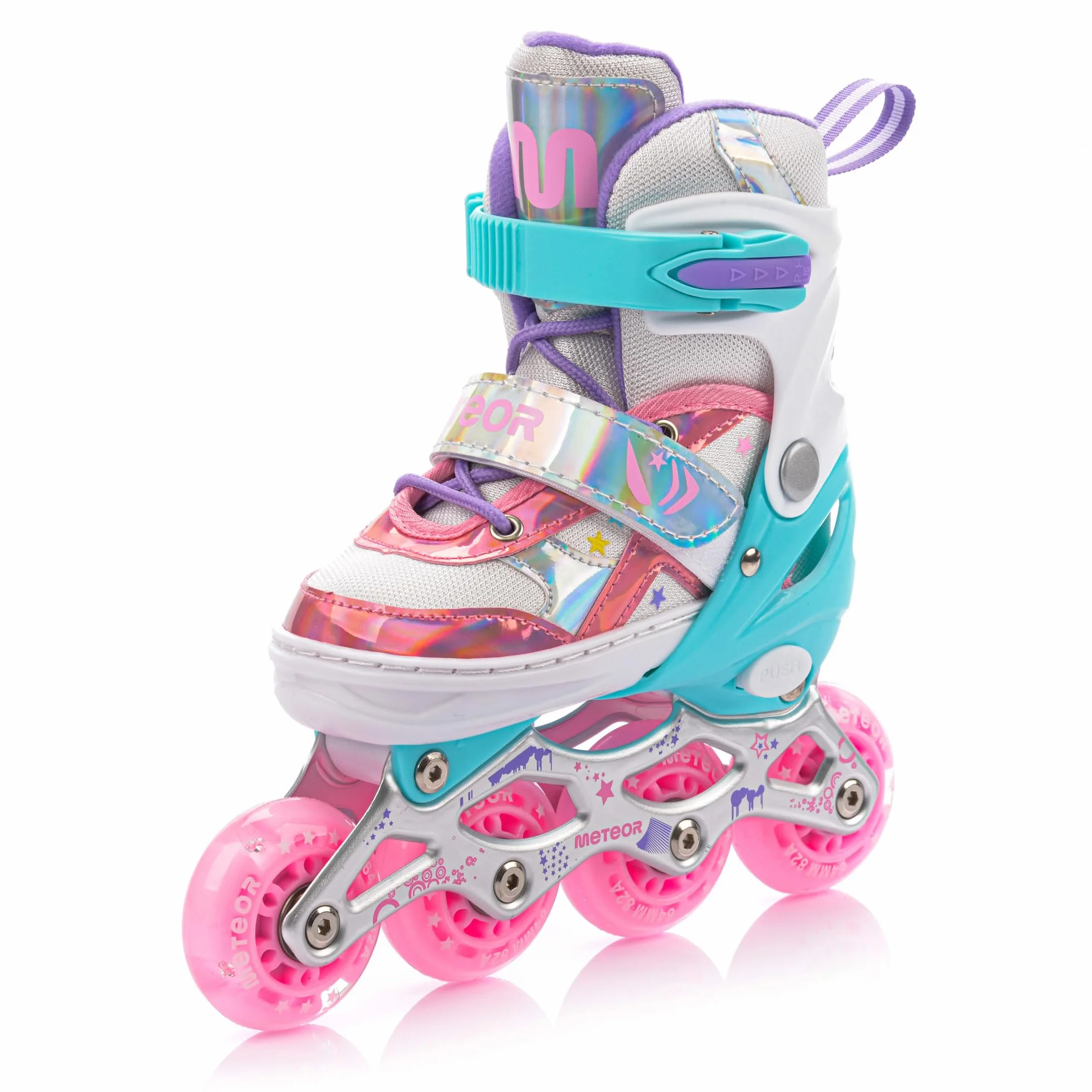 Rolki dla Dzieci Łyżworolki Rollerblade Młodzieżowe Dziecięce Dziewczynki Regulowane LED z świecącymi kółkami Różne kolory Scate Meteor