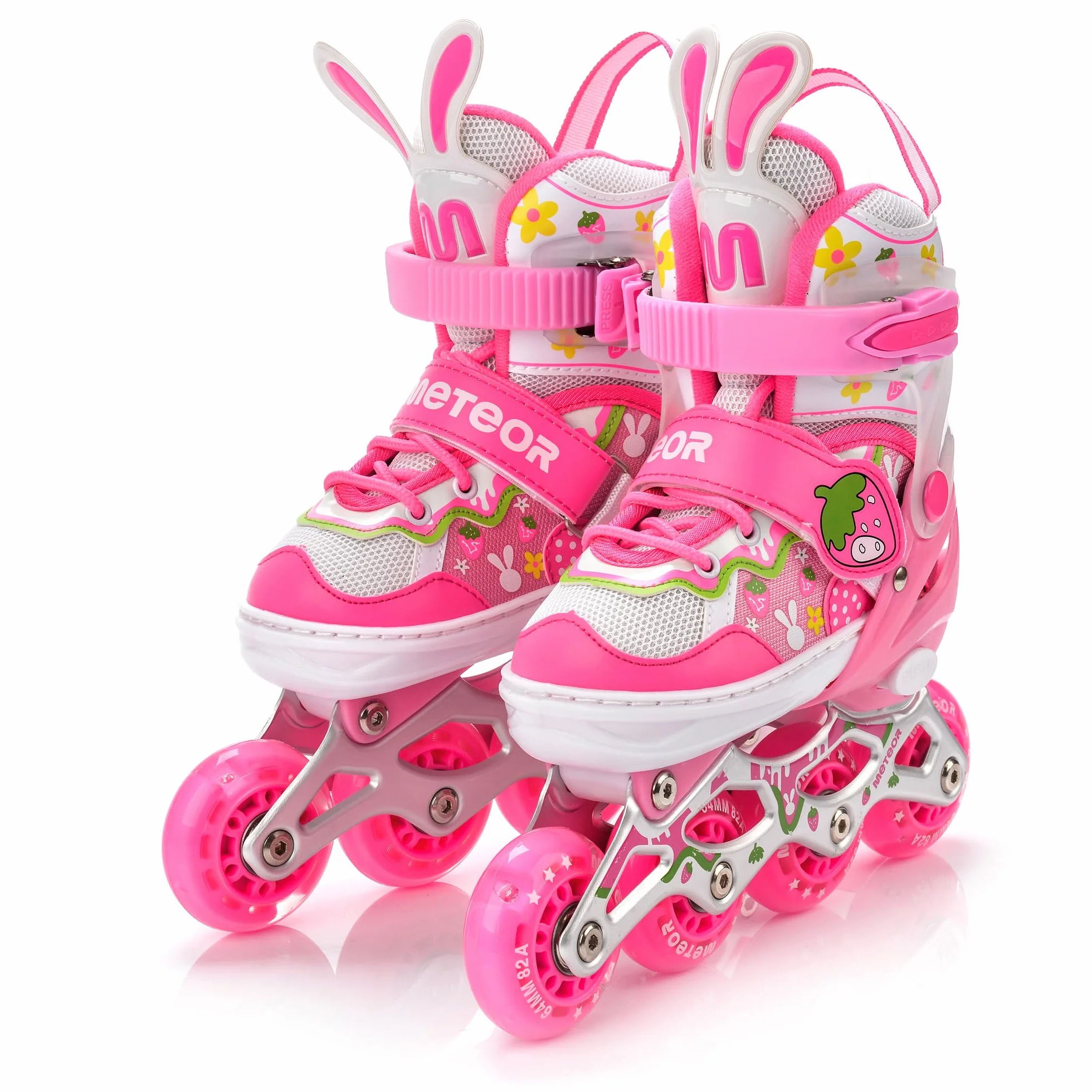 Rolki dla Dzieci Łyżwy Wrotki Łyżworolki Rollerblade 4 w 1 Fitness Młodzieżowe Damskie Męskie meskie Regulowane Czarne i różne kolory dla Dorosłych Scate Koła Led Meteor
