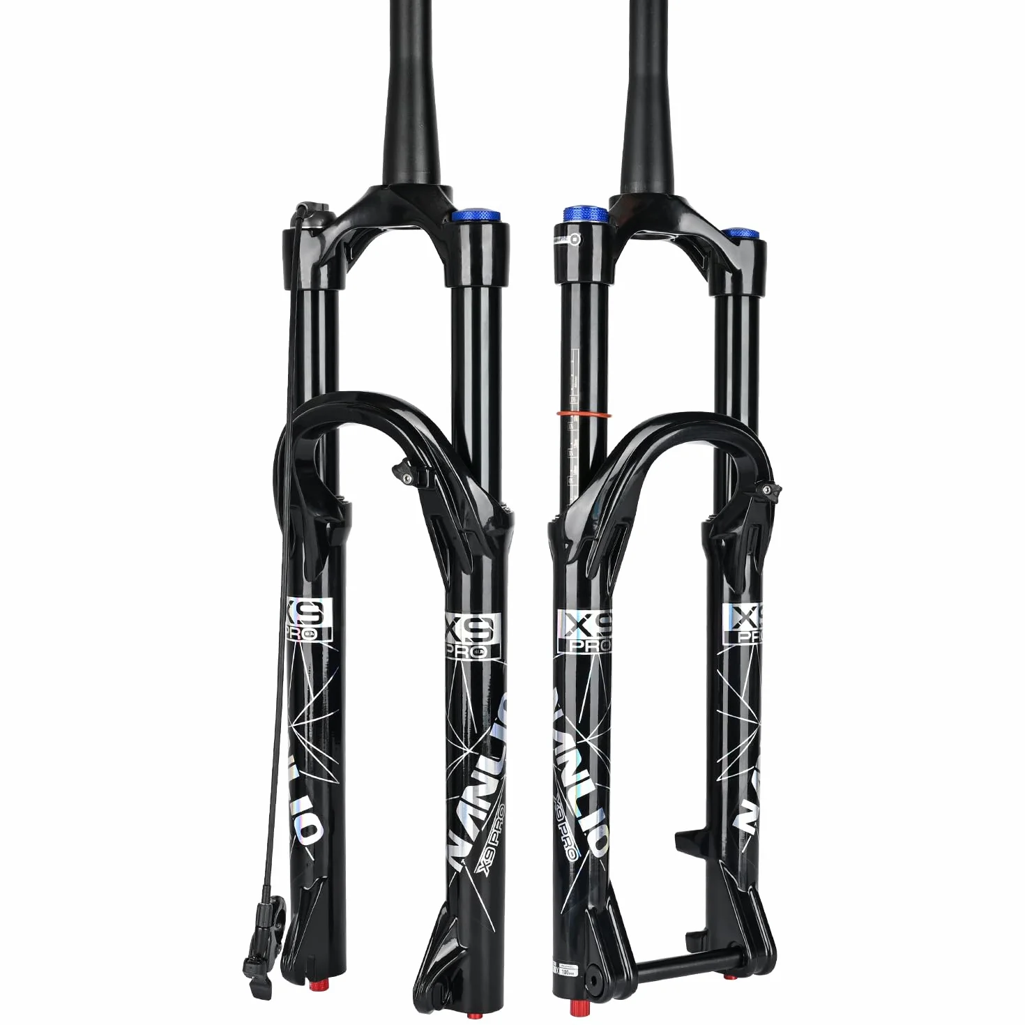 Widelec rowerowy z amortyzacją X9 PRO 34 mm 26”, 27,5”, 29,5”, widelec rowerowy MTB, amortyzacja olejowo-gazowa, ręczna blokada sterowania, 140/160 mm
