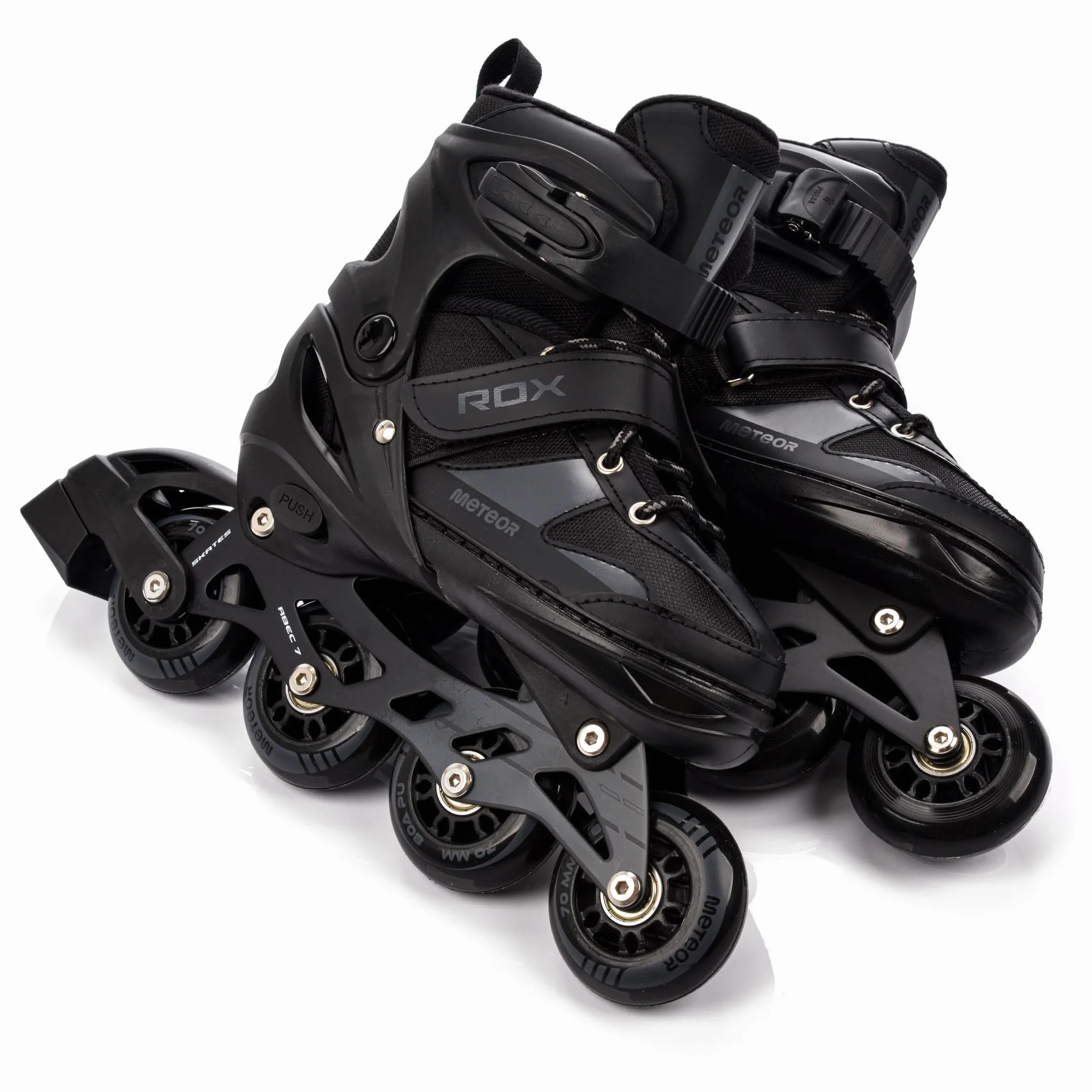 Rolki dla Dzieci Łyżwy Łyżworolki Rollerblade 2 w 1 Fitness Młodzieżowe Damskie Męskie meskie Regulowane Czarne różne kolory dla Dorosłych Scate Led jednorzędowe Meteor Invert