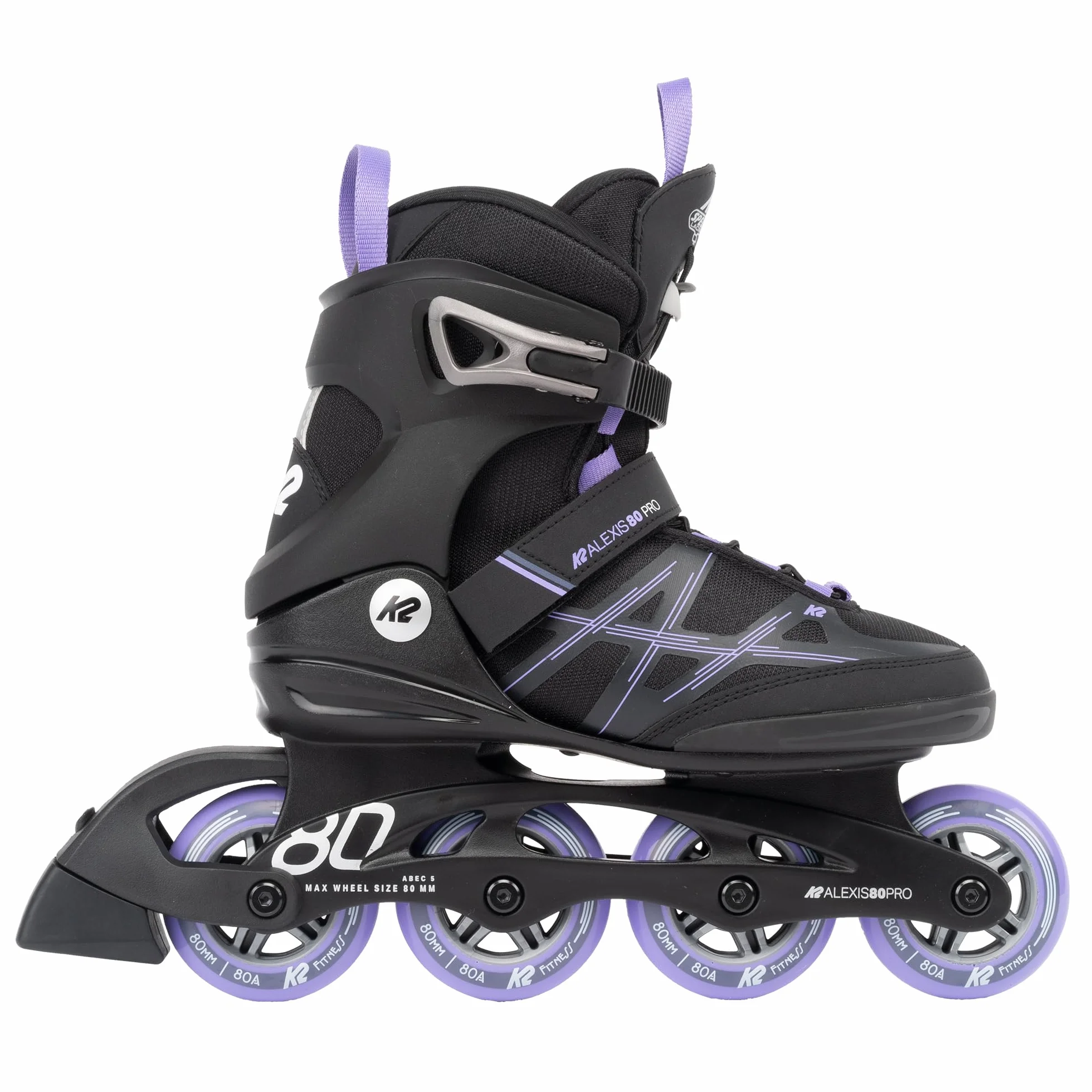 K2 ALEXIS 80 PRO łyżworolki 2023 czarne/lawendowe