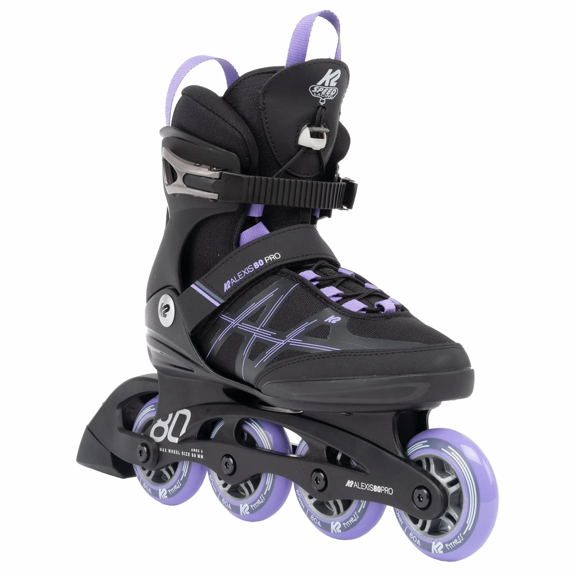 K2 ALEXIS 80 PRO łyżworolki 2023 czarne/lawendowe