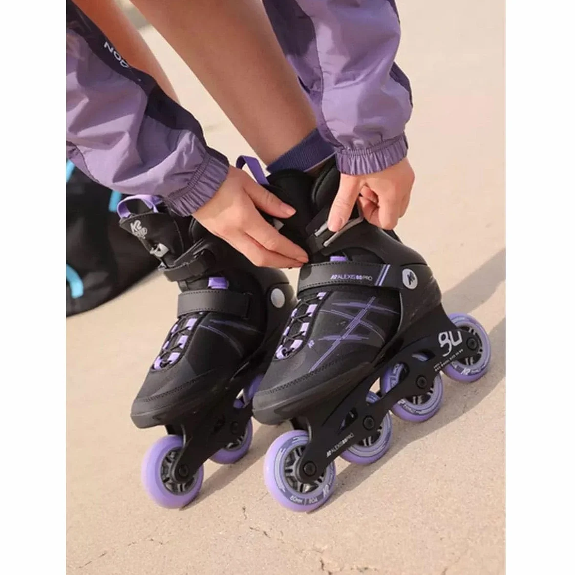 K2 ALEXIS 80 PRO łyżworolki 2023 czarne/lawendowe