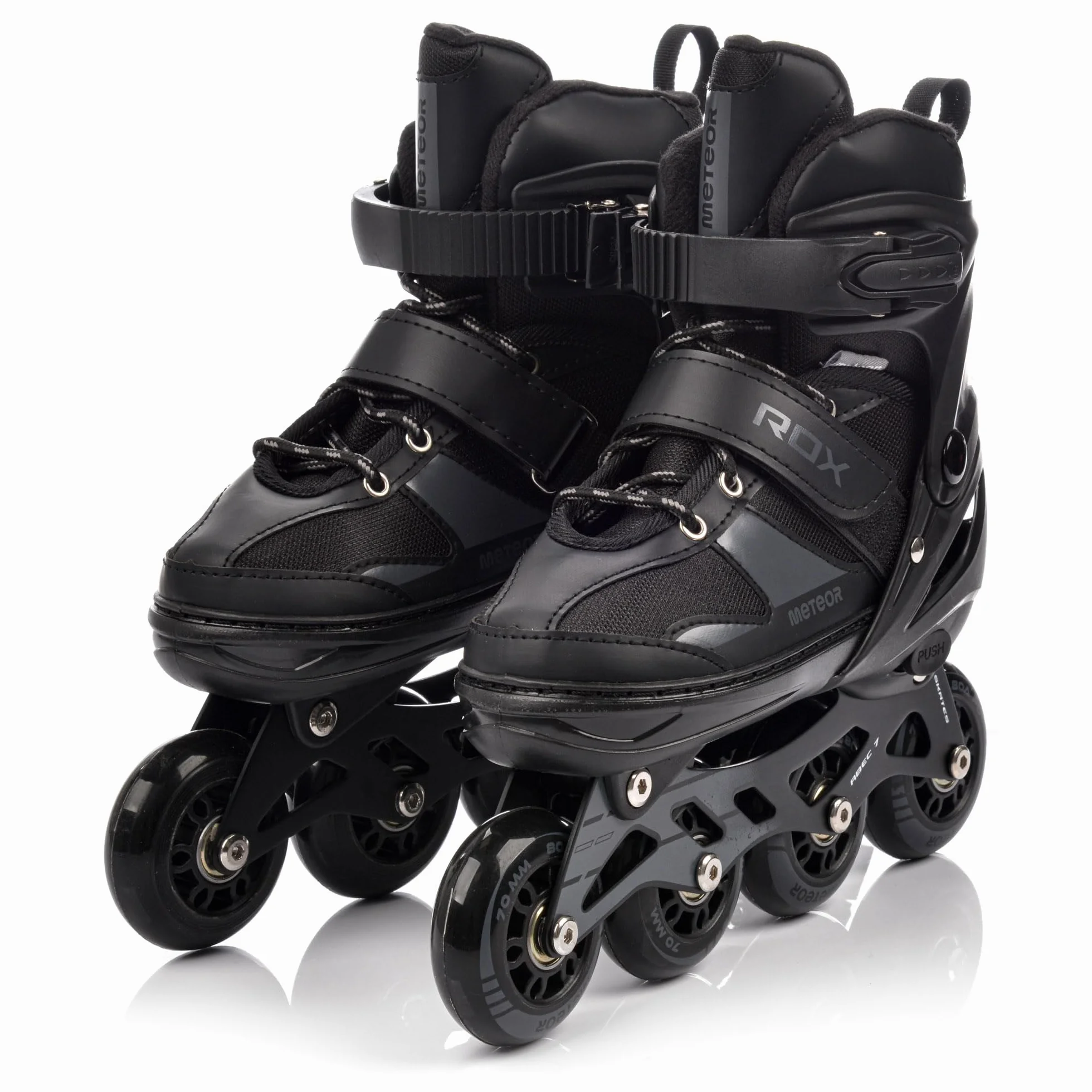 Rolki dla Dzieci Łyżwy Łyżworolki Rollerblade 2 w 1 Fitness Młodzieżowe Damskie Męskie meskie Regulowane Czarne różne kolory dla Dorosłych Scate Led jednorzędowe Meteor Invert